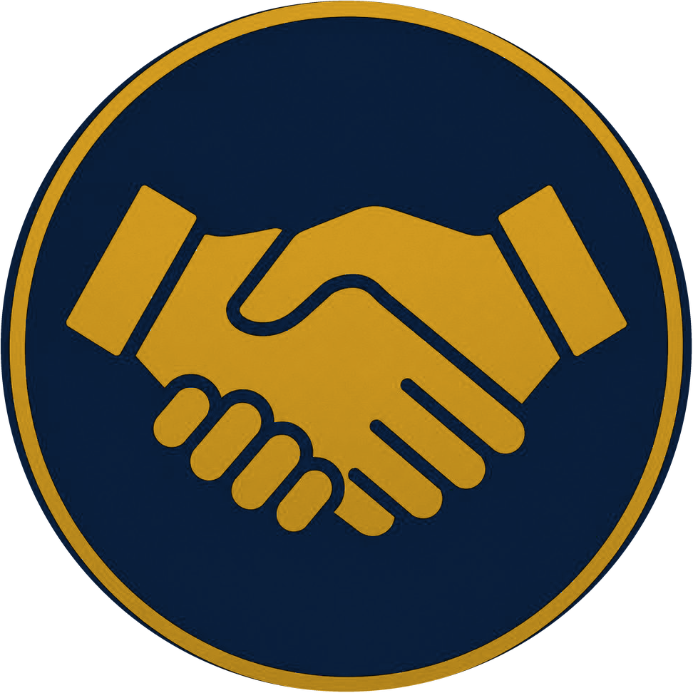 Gold handshake icon